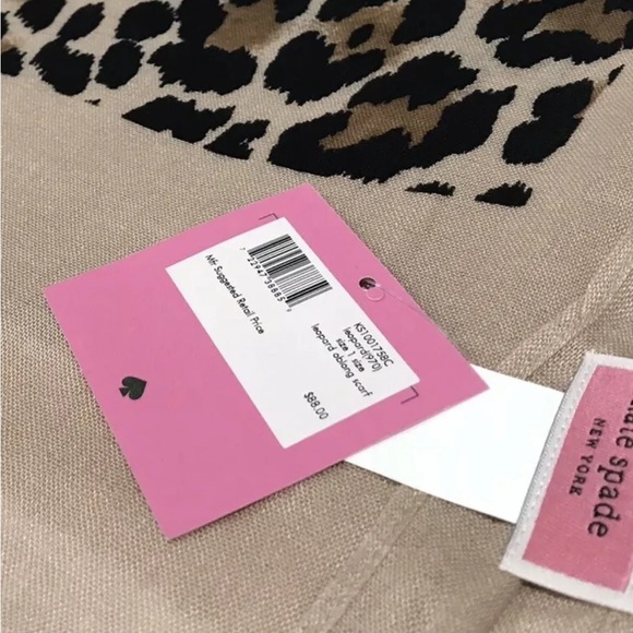 NWT Kate Spade Leopard Animal Print Fashion Large Scarf - Picture 5 of 6
